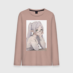 Лонгслив хлопковый мужской Провожающая в последний путь Фрирен, цвет: пыльно-розовый