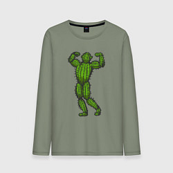 Лонгслив хлопковый мужской Кактус спортсмен, цвет: авокадо