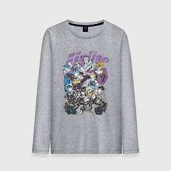 Лонгслив хлопковый мужской Джоджо JoJo Bizarre Adventure, цвет: меланж