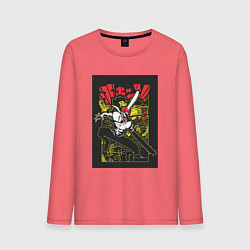Лонгслив хлопковый мужской Человек-бензопила Денджи воплощение демона, цвет: коралловый