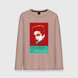 Лонгслив хлопковый мужской Voyage voyage, цвет: пыльно-розовый