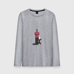 Лонгслив хлопковый мужской Межпространственный колдун Маджента, цвет: меланж