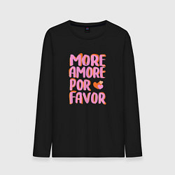Лонгслив хлопковый мужской More amore por favor, цвет: черный