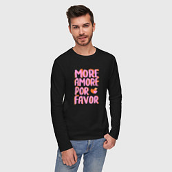 Лонгслив хлопковый мужской More amore por favor, цвет: черный — фото 2