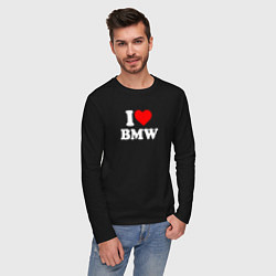 Лонгслив хлопковый мужской I love my BMW, цвет: черный — фото 2