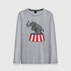 Лонгслив хлопковый мужской Poop elephant, цвет: меланж