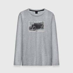 Лонгслив хлопковый мужской Retro car Fiat S76, цвет: меланж