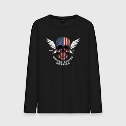 Лонгслив хлопковый мужской Made in United States, цвет: черный