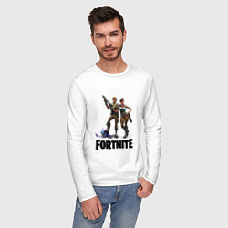Лонгслив хлопковый мужской Fortnite PVE, цвет: белый — фото 2