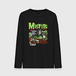 Лонгслив хлопковый мужской Misfits the attack, цвет: черный