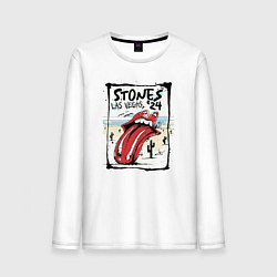 Лонгслив хлопковый мужской The Rolling Stones Las Vegas, цвет: белый