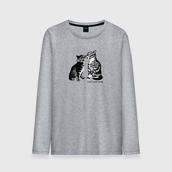 Лонгслив хлопковый мужской Поцелуй котиков, цвет: меланж