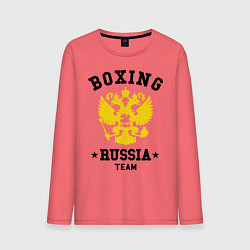 Лонгслив хлопковый мужской Boxing Russia Team, цвет: коралловый