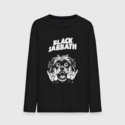 Лонгслив хлопковый мужской Black Sabbath rock dog, цвет: черный