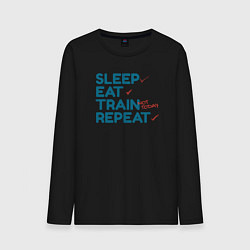 Мужской лонгслив Eat sleep train repeat - blue and red