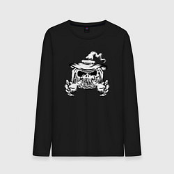 Лонгслив хлопковый мужской Злая тыква, цвет: черный