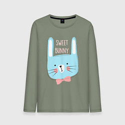 Лонгслив хлопковый мужской Sweet bunny, цвет: авокадо