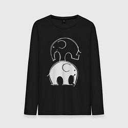 Лонгслив хлопковый мужской Два слона, цвет: черный