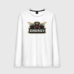 Лонгслив хлопковый мужской Сто процентов энергии, цвет: белый