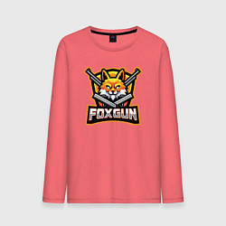 Лонгслив хлопковый мужской Fox gun, цвет: коралловый