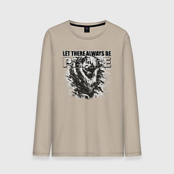 Лонгслив хлопковый мужской Монохромная графика, цвет: миндальный