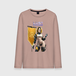 Лонгслив хлопковый мужской Lust Goddess flag, цвет: пыльно-розовый