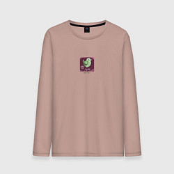 Лонгслив хлопковый мужской Маленькая птичка, цвет: пыльно-розовый