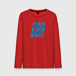 Лонгслив хлопковый мужской Freedurov в хештеге, цвет: красный