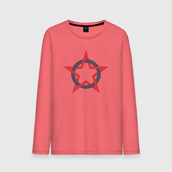 Лонгслив хлопковый мужской Circle star USSR, цвет: коралловый