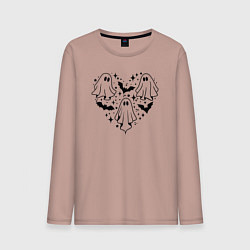 Лонгслив хлопковый мужской Сердце из призраков, цвет: пыльно-розовый