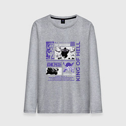 Лонгслив хлопковый мужской Ван пис Зоро меченосец, цвет: меланж