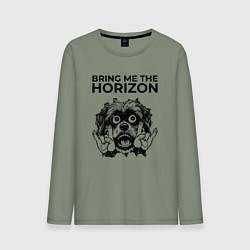 Лонгслив хлопковый мужской Bring Me the Horizon - rock dog, цвет: авокадо