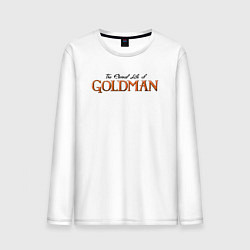 Лонгслив хлопковый мужской The eternal life of goldman logotype, цвет: белый