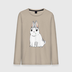 Лонгслив хлопковый мужской Кролик жует траву, цвет: миндальный