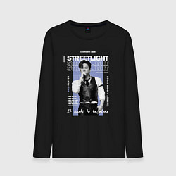 Лонгслив хлопковый мужской Stray kids Changbin streetlight, цвет: черный