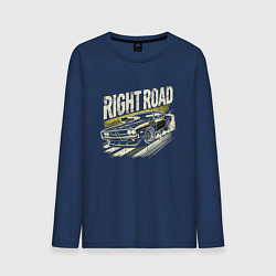 Лонгслив хлопковый мужской Right road, цвет: тёмно-синий