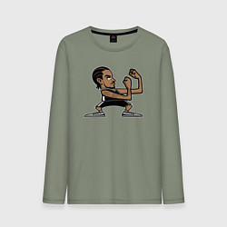 Лонгслив хлопковый мужской Кавай Леонард, цвет: авокадо
