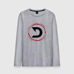Лонгслив хлопковый мужской Символ Deadlock и красная краска вокруг, цвет: меланж