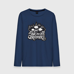 Лонгслив хлопковый мужской Мы все мечтатели, цвет: тёмно-синий