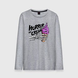 Лонгслив хлопковый мужской Horror ice cream, цвет: меланж