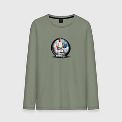 Лонгслив хлопковый мужской Grand Theft Auto V logo game, цвет: авокадо