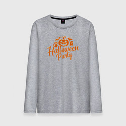 Лонгслив хлопковый мужской Хэллоуин вечеринка, цвет: меланж