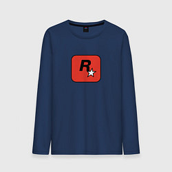 Лонгслив хлопковый мужской Rockstar logo team, цвет: тёмно-синий