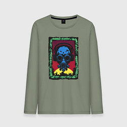 Лонгслив хлопковый мужской Новый взгляд на будущее, цвет: авокадо