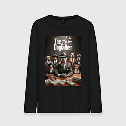 Лонгслив хлопковый мужской Dog Corleone and his mafia, цвет: черный