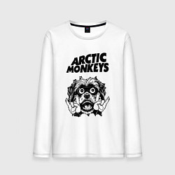 Лонгслив хлопковый мужской Arctic Monkeys - rock dog, цвет: белый