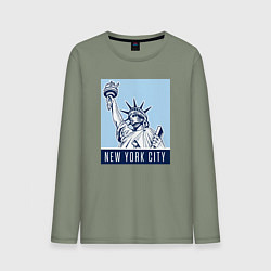 Лонгслив хлопковый мужской New York style, цвет: авокадо