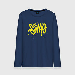 Лонгслив хлопковый мужской Swag, цвет: тёмно-синий