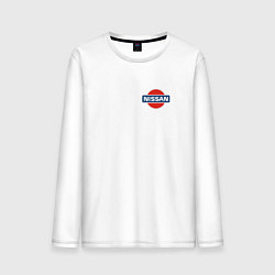 Лонгслив хлопковый мужской Nissan logo auto steel, цвет: белый