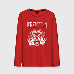 Лонгслив хлопковый мужской Led Zeppelin rock dog, цвет: красный